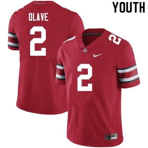 NCAA Ohio State Buckeyes Youth #2 Chris Olave Scarlet Nike Football College Jersey UWX0245TS